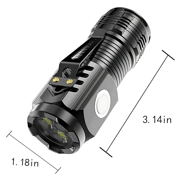 Three-Eyed Rechargeable LED Flashlight - Zoom & Magnetic - Three-Eyed Rechargeable LED Flashlight - Zoom & Magnetic - Image 3 of 6