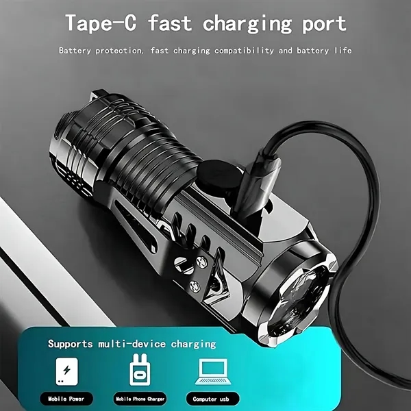 Three-Eyed Rechargeable LED Flashlight - Zoom & Magnetic - Three-Eyed Rechargeable LED Flashlight - Zoom & Magnetic - Image 6 of 6