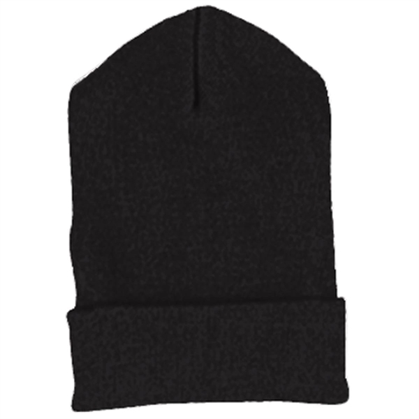 Yupoong Solid Acrylic Knit Cap With Cuffed Bottom - Dark/All - Yupoong Solid Acrylic Knit Cap With Cuffed Bottom - Dark/All - Image 1 of 13