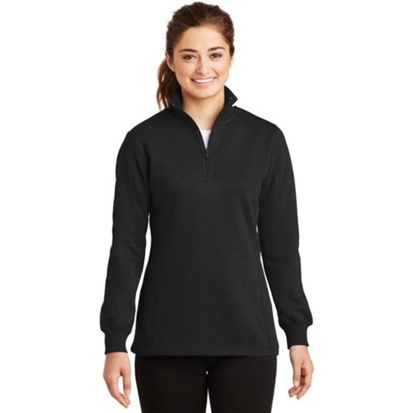 Sport-Tek Ladies Quarter-Zip Sweatshirt - Dark/All - Sport-Tek Ladies Quarter-Zip Sweatshirt - Dark/All - Image 1 of 7
