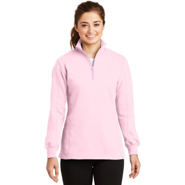 Sport-Tek Ladies Quarter-Zip Sweatshirt - Dark/All - Sport-Tek Ladies Quarter-Zip Sweatshirt - Dark/All - Image 2 of 7