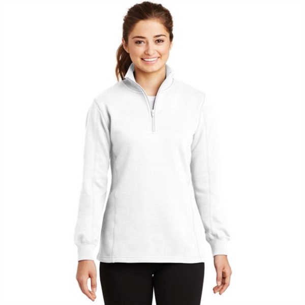 Sport-Tek Ladies Quarter-Zip Sweatshirt - Dark/All - Sport-Tek Ladies Quarter-Zip Sweatshirt - Dark/All - Image 3 of 7