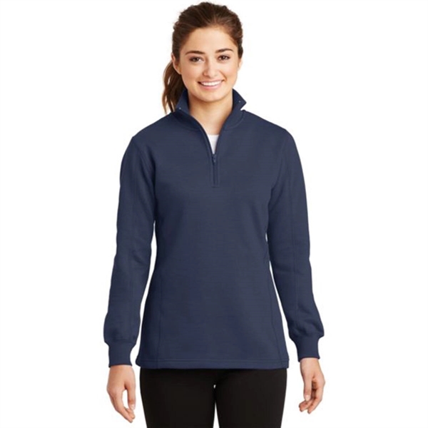 Sport-Tek Ladies Quarter-Zip Sweatshirt - Dark/All - Sport-Tek Ladies Quarter-Zip Sweatshirt - Dark/All - Image 4 of 7