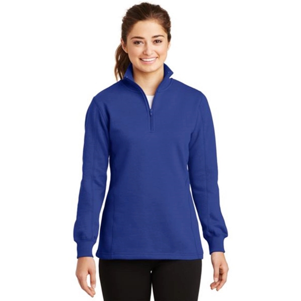 Sport-Tek Ladies Quarter-Zip Sweatshirt - Dark/All - Sport-Tek Ladies Quarter-Zip Sweatshirt - Dark/All - Image 7 of 7