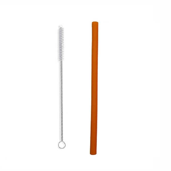 Reusable Straight Silicone Straw with Brush - Reusable Straight Silicone Straw with Brush - Image 1 of 2