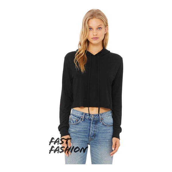 BELLA + CANVAS Women's Triblend Crop Long Sleeve Hoodie - BELLA + CANVAS Women's Triblend Crop Long Sleeve Hoodie - Image 5 of 18