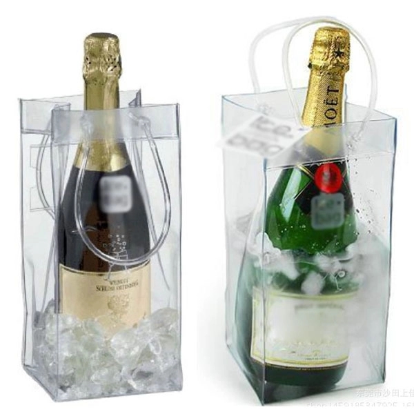 Clear PVC Wine Ice Cooler Bag - Clear PVC Wine Ice Cooler Bag - Image 1 of 5