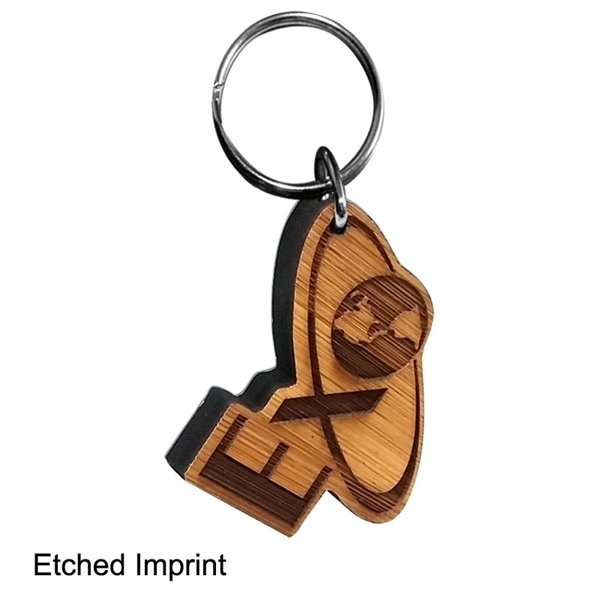 Custom Laser Etched Bamboo Keychain - Custom Laser Etched Bamboo Keychain - Image 3 of 4