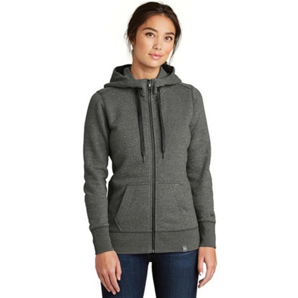 New Era Ladies French Terry Full-Zip Hoodie- Dark/All - New Era Ladies French Terry Full-Zip Hoodie- Dark/All - Image 1 of 4