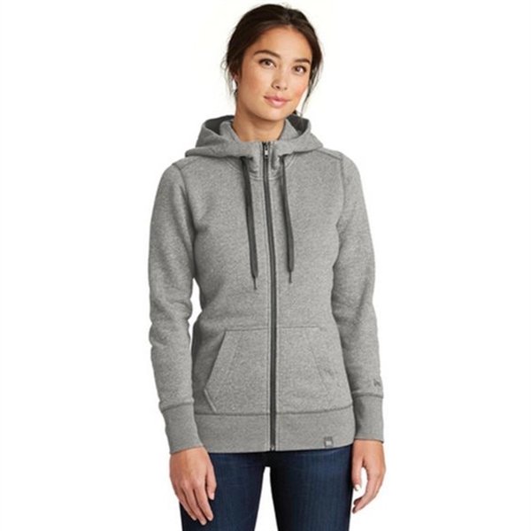 New Era Ladies French Terry Full-Zip Hoodie- Dark/All - New Era Ladies French Terry Full-Zip Hoodie- Dark/All - Image 2 of 4