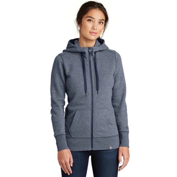 New Era Ladies French Terry Full-Zip Hoodie- Dark/All - New Era Ladies French Terry Full-Zip Hoodie- Dark/All - Image 3 of 4