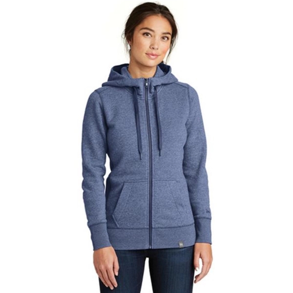 New Era Ladies French Terry Full-Zip Hoodie- Dark/All - New Era Ladies French Terry Full-Zip Hoodie- Dark/All - Image 4 of 4