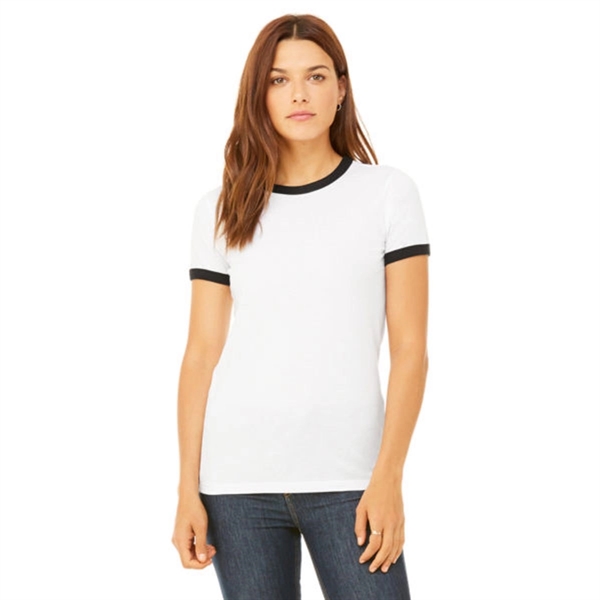 Bella Women's Heather Jersey Ringer T-Shirt - Bella Women's Heather Jersey Ringer T-Shirt - Image 2 of 4
