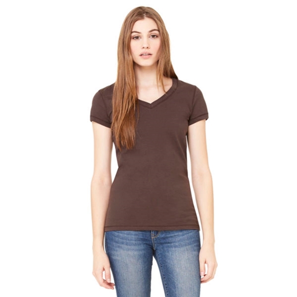 Bella Women's V-Neck Jersey T-Shirt - Bella Women's V-Neck Jersey T-Shirt - Image 2 of 9