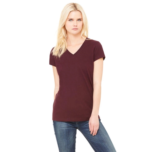 Bella Women's V-Neck Jersey T-Shirt - Bella Women's V-Neck Jersey T-Shirt - Image 4 of 9