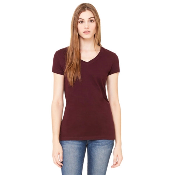 Bella Women's V-Neck Jersey T-Shirt - Bella Women's V-Neck Jersey T-Shirt - Image 7 of 9