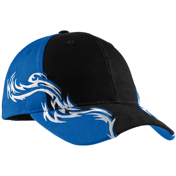 Port Authority Colorblock Racing Cap with Flames - Dark/All - Port Authority Colorblock Racing Cap with Flames - Dark/All - Image 2 of 3