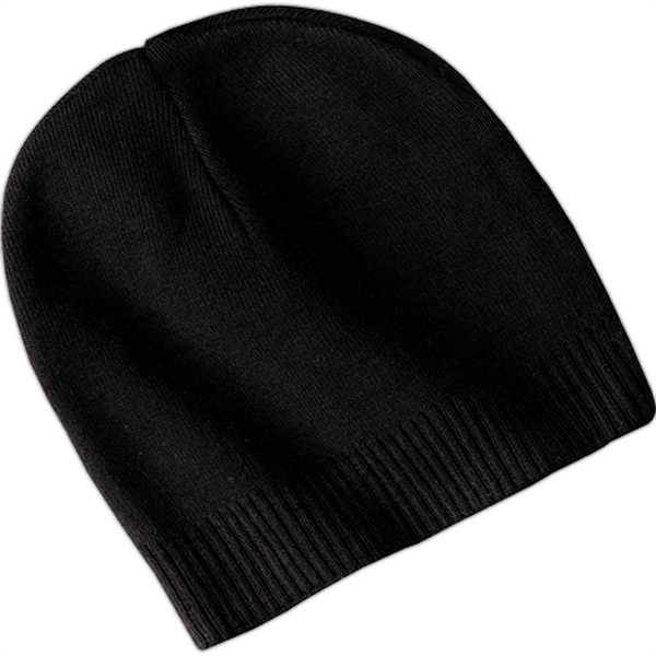 Port Authority 100% Cotton Beanie - Dark/All - Port Authority 100% Cotton Beanie - Dark/All - Image 1 of 3