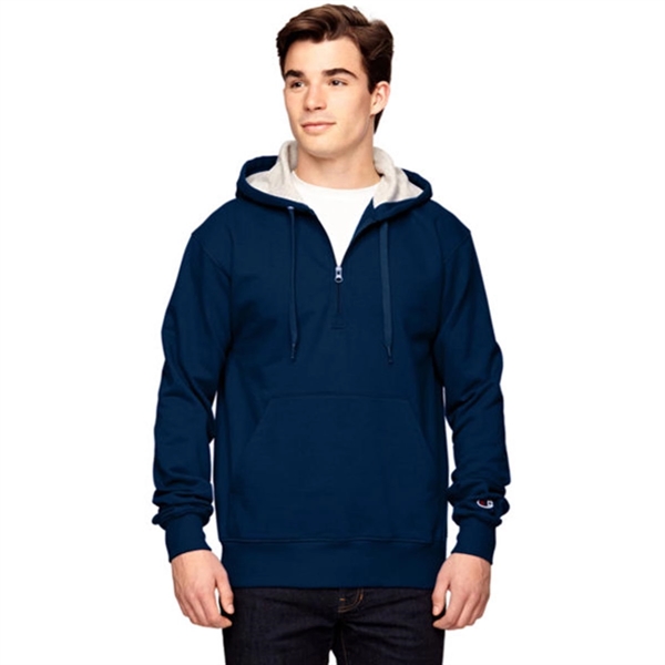 Champion Cotton Max Quarter-Zip Hoodie - Dark/All - Champion Cotton Max Quarter-Zip Hoodie - Dark/All - Image 3 of 7