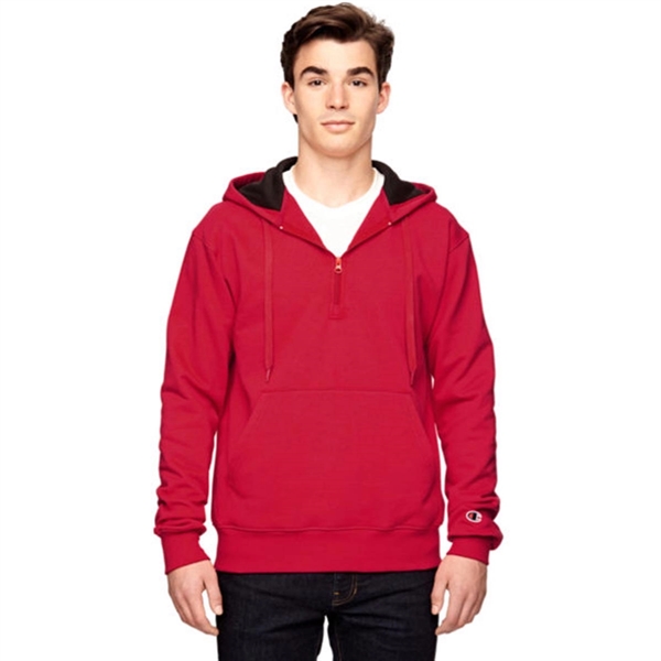 Champion Cotton Max Quarter-Zip Hoodie - Dark/All - Champion Cotton Max Quarter-Zip Hoodie - Dark/All - Image 4 of 7