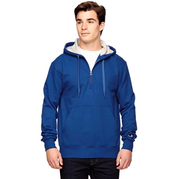 Champion Cotton Max Quarter-Zip Hoodie - Dark/All - Champion Cotton Max Quarter-Zip Hoodie - Dark/All - Image 5 of 7