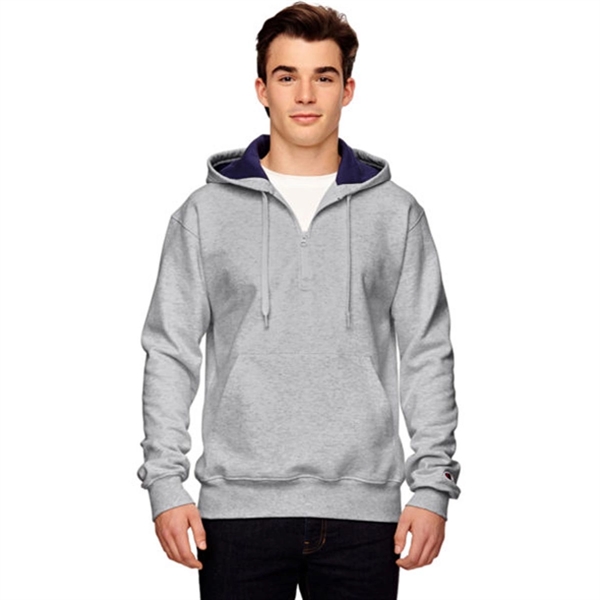 Champion Cotton Max Quarter-Zip Hoodie - Dark/All - Champion Cotton Max Quarter-Zip Hoodie - Dark/All - Image 6 of 7