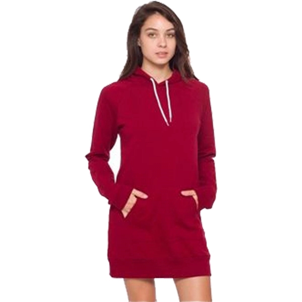 American Apparel Womens California Fleece Raglan Hoody Dress - American Apparel Womens California Fleece Raglan Hoody Dress - Image 2 of 6