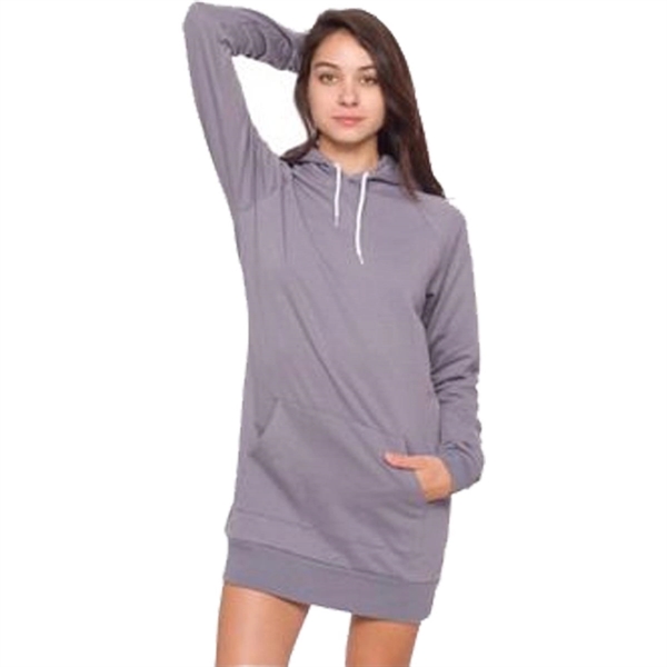 American Apparel Womens California Fleece Raglan Hoody Dress - American Apparel Womens California Fleece Raglan Hoody Dress - Image 6 of 6