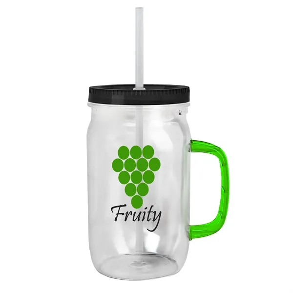 Garyline® Tritan® Mason Jar with Handle, Lid, and Straw -...