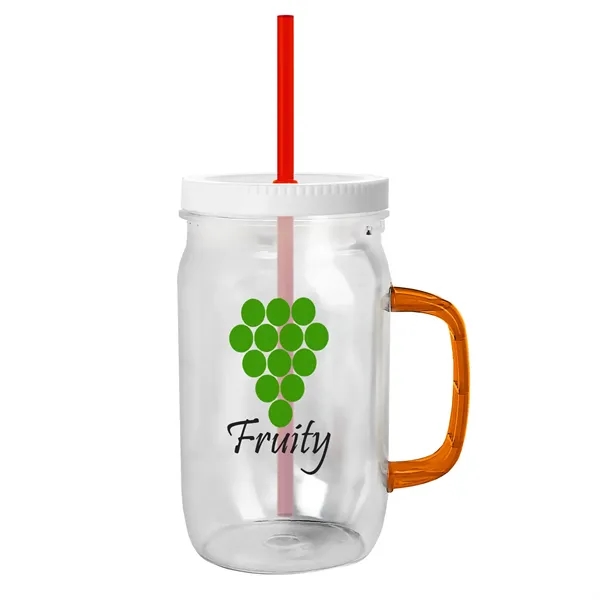 Garyline® Tritan® Mason Jar with Handle, Lid, and Straw -...