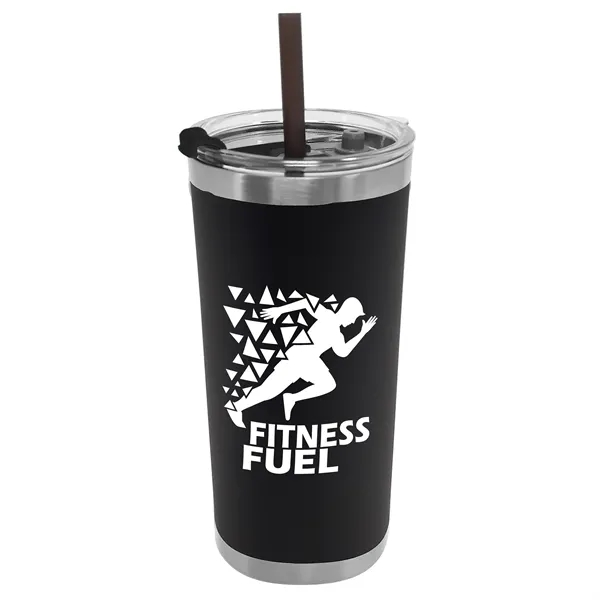 Custom Garyline® Insulated Stainless Steel Tumbler with Straw - ...
