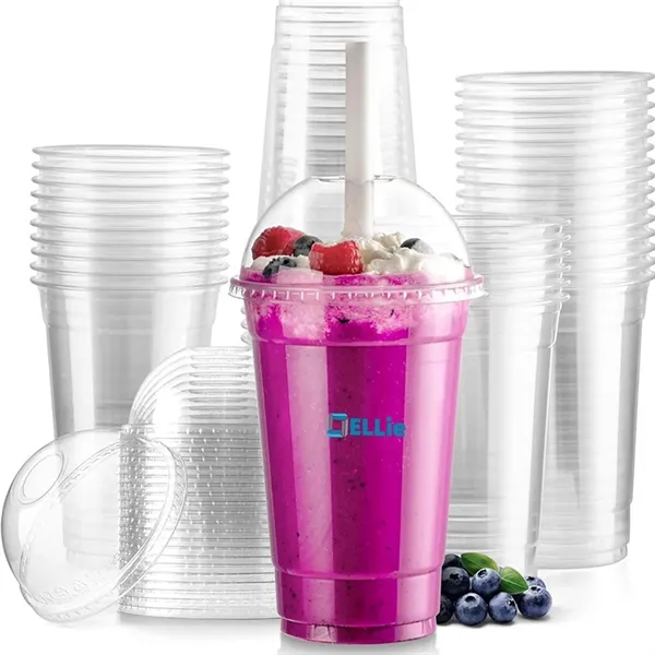clear plastic cups w/ dome lid - clear plastic cups w/ dome lid - Image 0 of 4