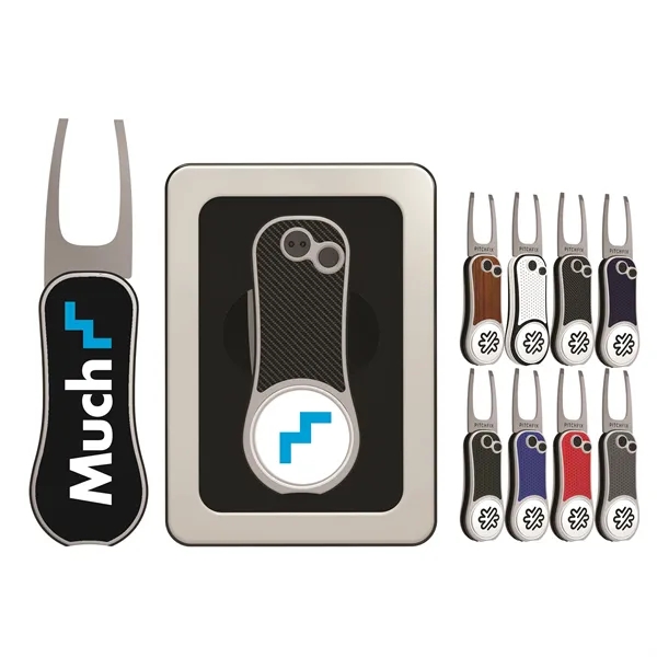 Pitchfix XL Golf Divot Tool in Window Tin