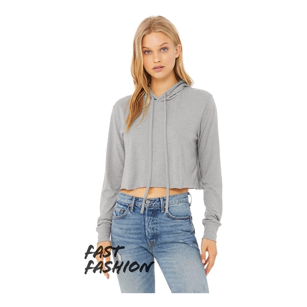 BELLA + CANVAS Women's Triblend Crop Long Sleeve Hoodie - BELLA + CANVAS Women's Triblend Crop Long Sleeve Hoodie - Image 7 of 18