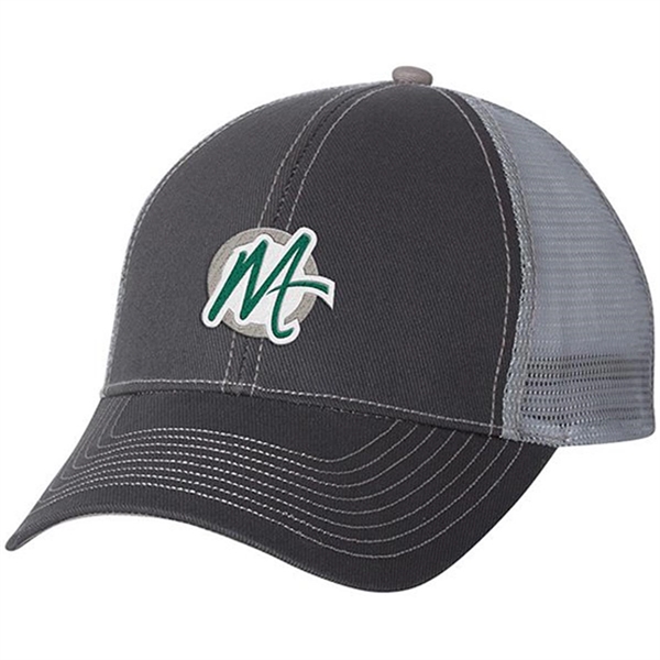 Mega Cap Heavy Cotton Twill Front Trucker Hat - Mega Cap Heavy Cotton Twill Front Trucker Hat - Image 3 of 7