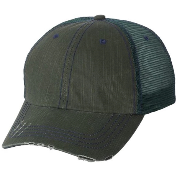 Mega Cap - Herringbone Unstructured Trucker Hat - Mega Cap - Herringbone Unstructured Trucker Hat - Image 3 of 7