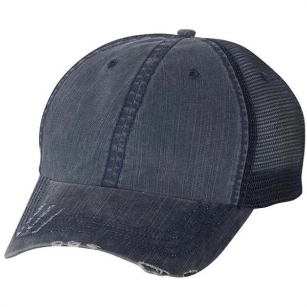 Mega Cap - Herringbone Unstructured Trucker Hat - Mega Cap - Herringbone Unstructured Trucker Hat - Image 5 of 7