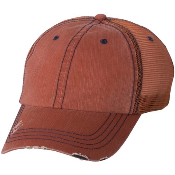 Mega Cap - Herringbone Unstructured Trucker Hat - Mega Cap - Herringbone Unstructured Trucker Hat - Image 6 of 7