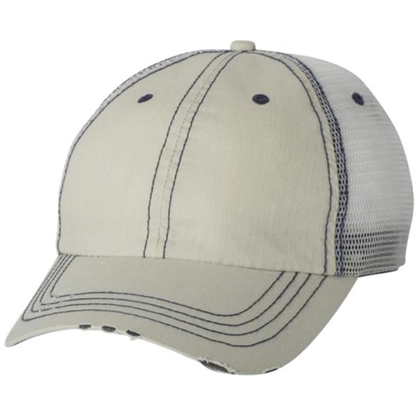 Mega Cap - Herringbone Unstructured Trucker Hat - Mega Cap - Herringbone Unstructured Trucker Hat - Image 7 of 7