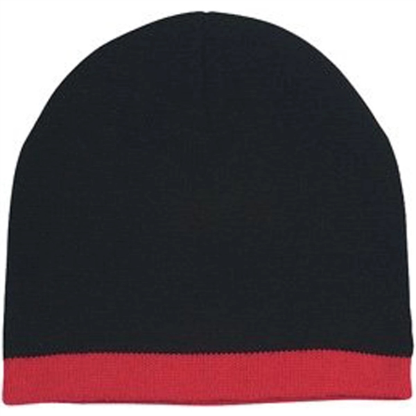 Knit Beanie with Stripes - Knit Beanie with Stripes - Image 1 of 6