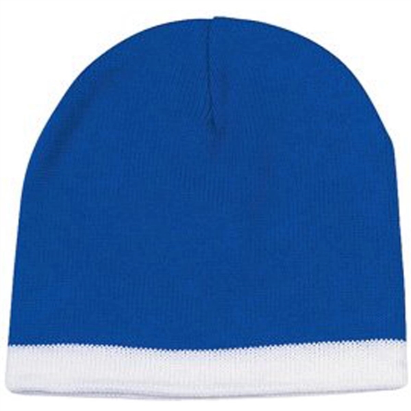 Knit Beanie with Stripes - Knit Beanie with Stripes - Image 6 of 6