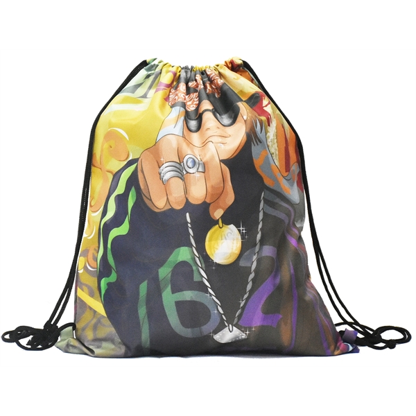 RUSH - Drawstring Backpack full color sublimated cinch bag - RUSH - Drawstring Backpack full color sublimated cinch bag - Image 3 of 5