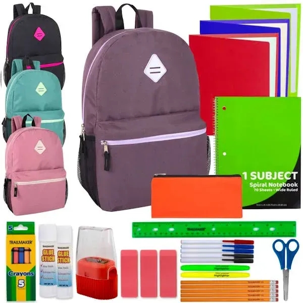 Girls' School Supply Kits in 19 Backpacks - 26 Pieces - Girls' School Supply Kits in 19 Backpacks - 26 Pieces - Image 0 of 0
