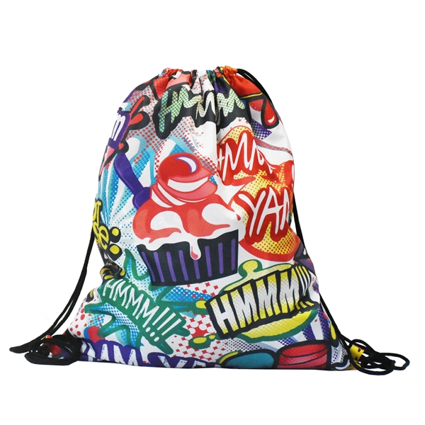 RUSH - Drawstring Backpack full color sublimated cinch bag - RUSH - Drawstring Backpack full color sublimated cinch bag - Image 2 of 5