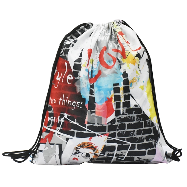 RUSH - Drawstring Backpack full color sublimated cinch bag - RUSH - Drawstring Backpack full color sublimated cinch bag - Image 5 of 5