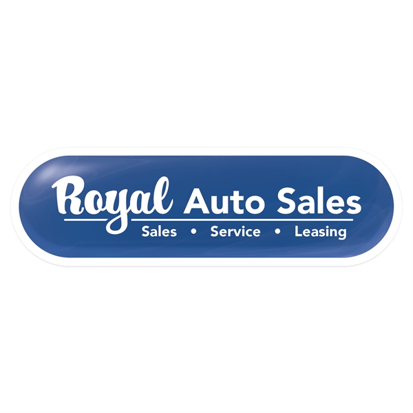 White Vinyl Perm Adh Rectangle Domed Decal (1 3/4"x5 3/4") - White Vinyl Perm Adh Rectangle Domed Decal (1 3/4"x5 3/4") - Image 0 of 0