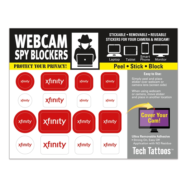 Webcam Spy Blockers Tech Tattoos (4 1/2" x 3 1/2" Sheet) - Webcam Spy Blockers Tech Tattoos (4 1/2" x 3 1/2" Sheet) - Image 0 of 0