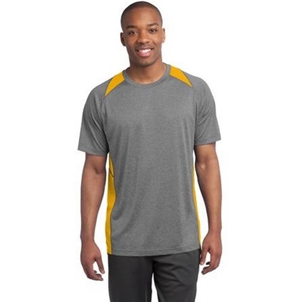 Sport-Tek Heather Colorblock Contender Tee - Dark/All - Sport-Tek Heather Colorblock Contender Tee - Dark/All - Image 4 of 11