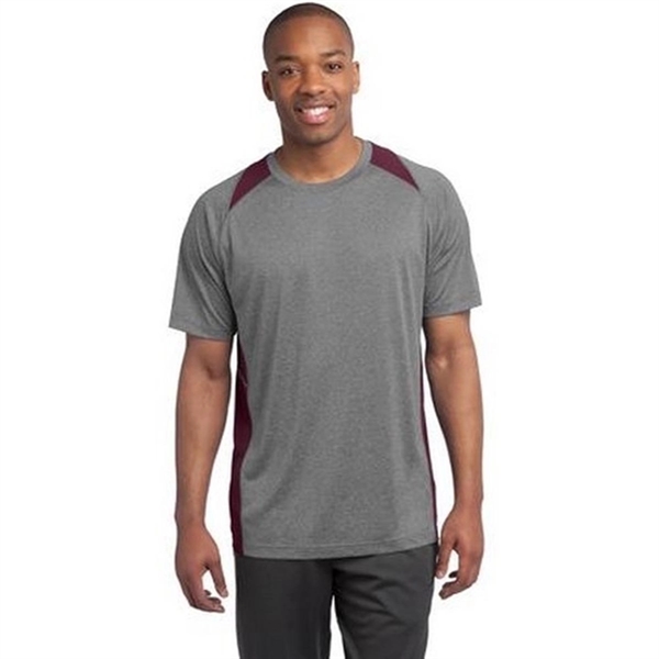 Sport-Tek Heather Colorblock Contender Tee - Dark/All - Sport-Tek Heather Colorblock Contender Tee - Dark/All - Image 7 of 11