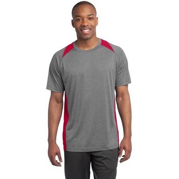 Sport-Tek Heather Colorblock Contender Tee - Dark/All - Sport-Tek Heather Colorblock Contender Tee - Dark/All - Image 10 of 11